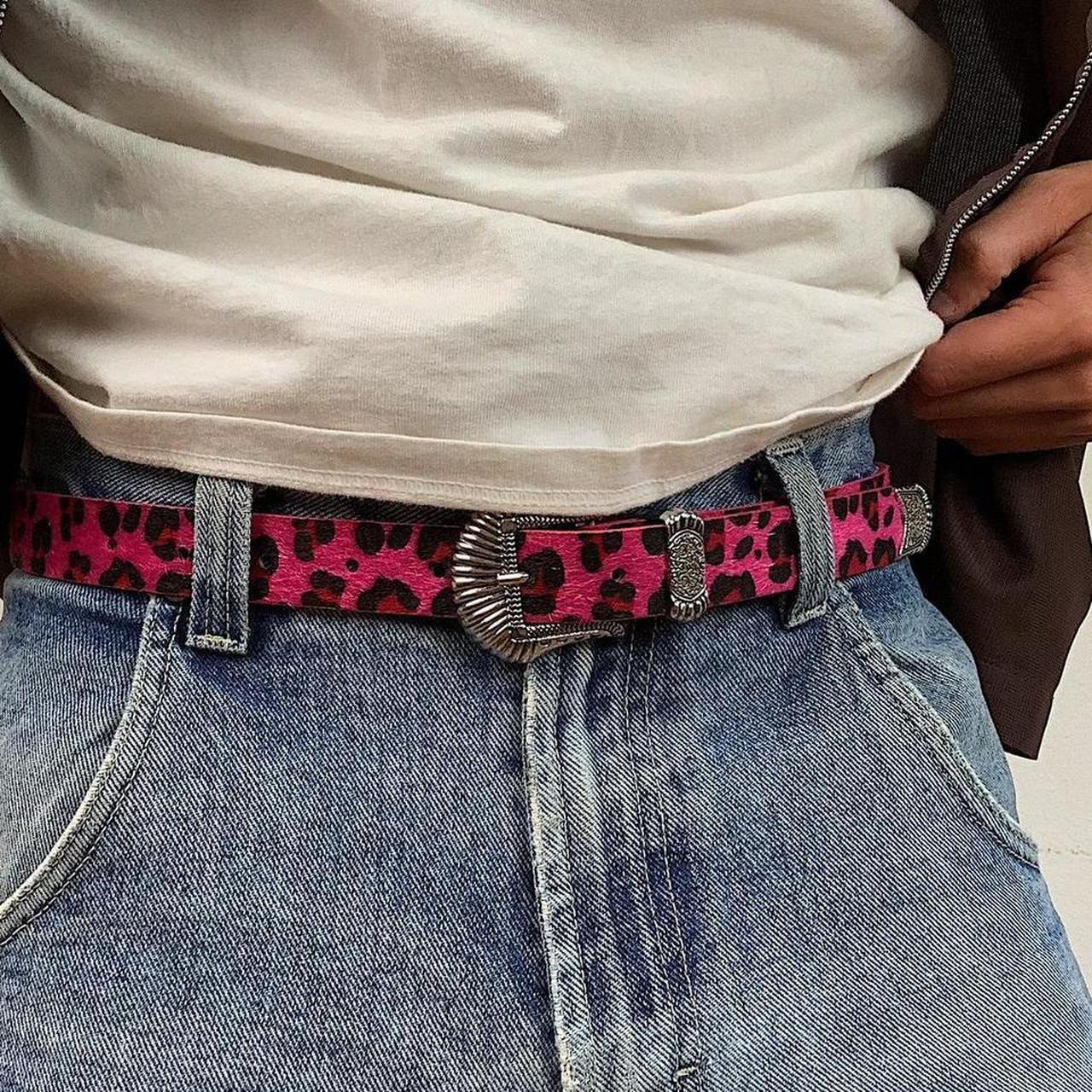 Pink Cheetah Print Belt