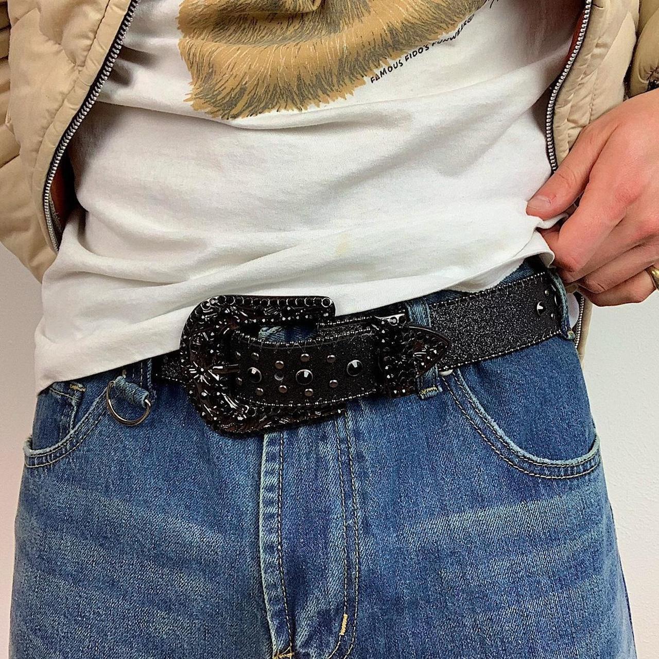 Black Woven Chain Belt