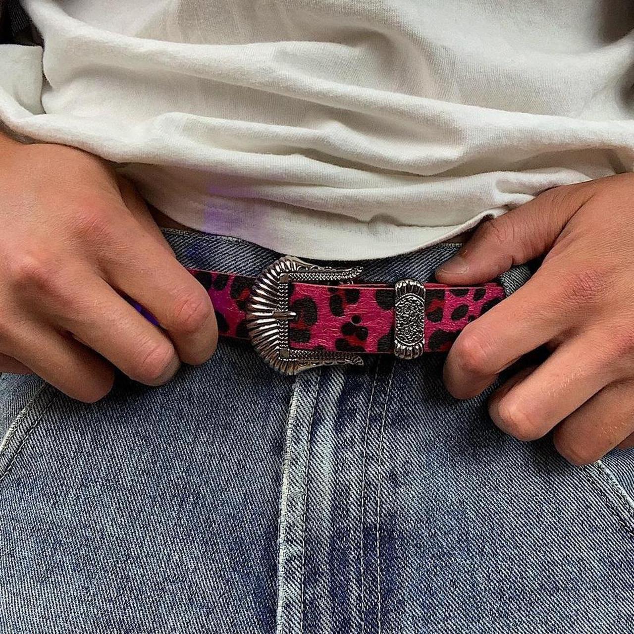 Pink Cheetah Print Belt